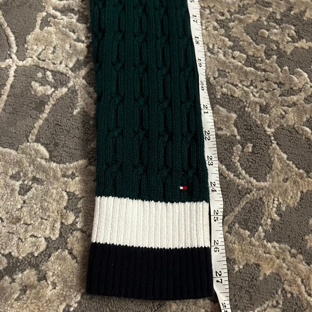 Tommy Hilfiger Medium Green Cable Knit Crewneck Sweater NWT 100% Cotton Preppy - Picture 11 of 13